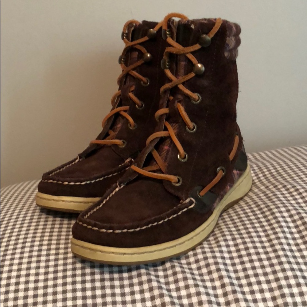 Sperry Suede Fair Isle Top Sider Boot - Size 5